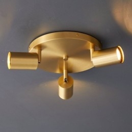 Moderne Flush Mount Golden Black Flush Mount med 3 lys kobber kunst hjemmebelysning