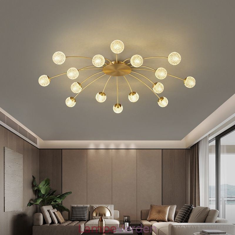 Moderne Flush Mount Golden Ceiling Light dekorativt lysarmatur
