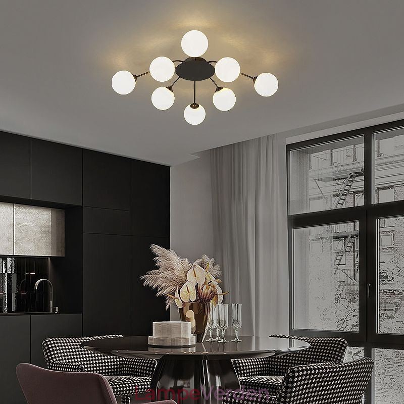 Moderne Flush Mount sort loftslampe dekorativt lysarmatur