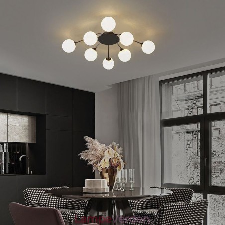 Moderne Flush Mount sort loftslampe dekorativt lysarmatur Moderne Flush Mount sort loftslampe dekorativt lysarmatur