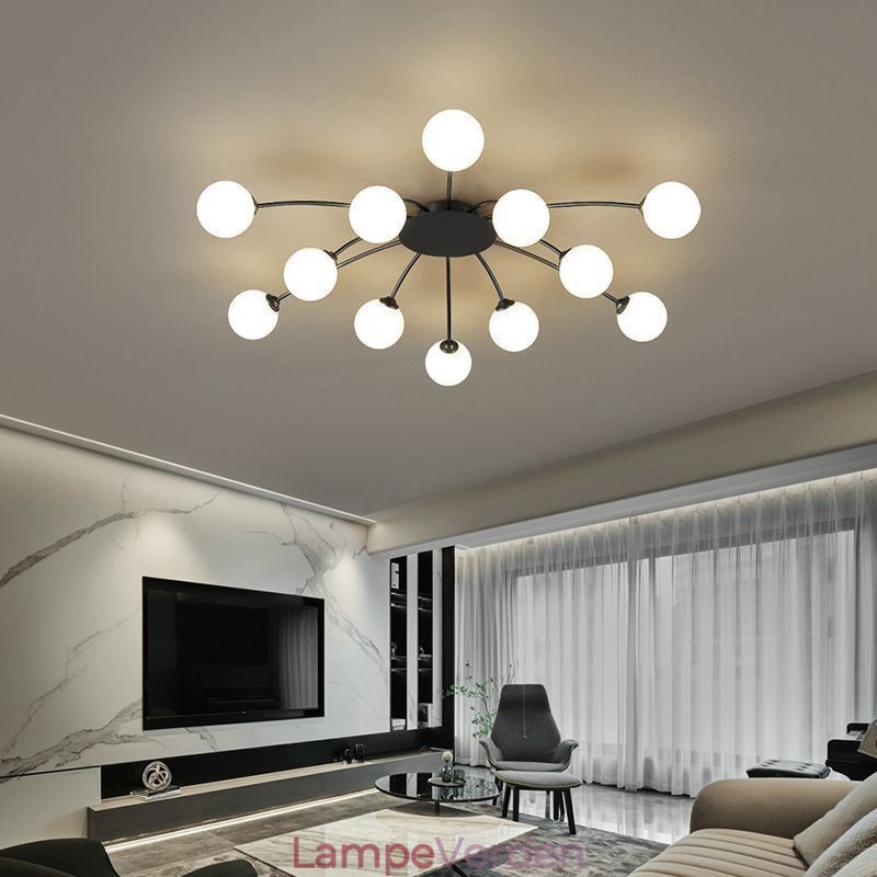 Moderne Flush Mount sort loftslampe dekorativt lysarmatur