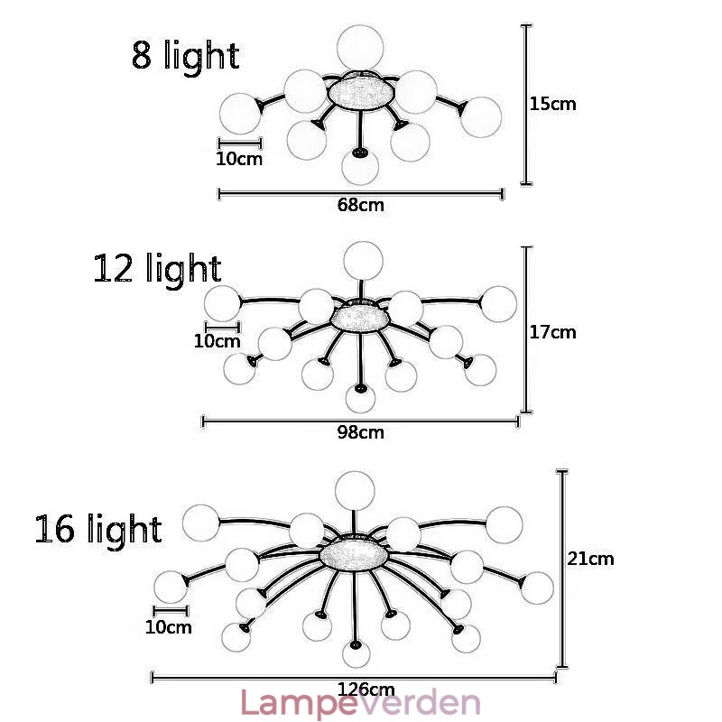 Moderne Flush Mount sort loftslampe dekorativt lysarmatur