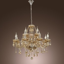 Lysekrone Krystal Luksus Moderne 2 Etager Living 12 Lights