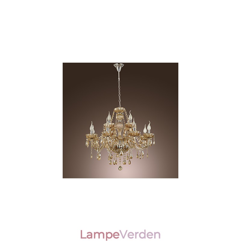 Lysekrone Krystal Luksus Moderne 2 Etager Living 12 Lights
