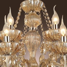 Lysekrone Krystal Luksus Moderne 2 Etager Living 12 Lights