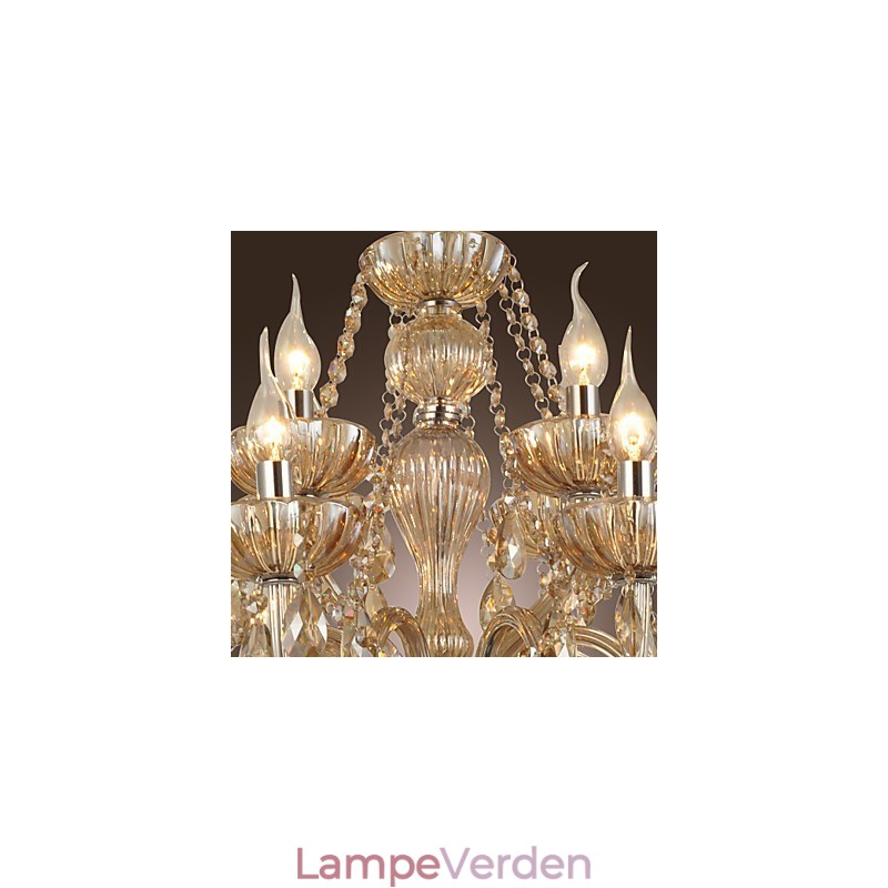 Lysekrone Krystal Luksus Moderne 2 Etager Living 12 Lights