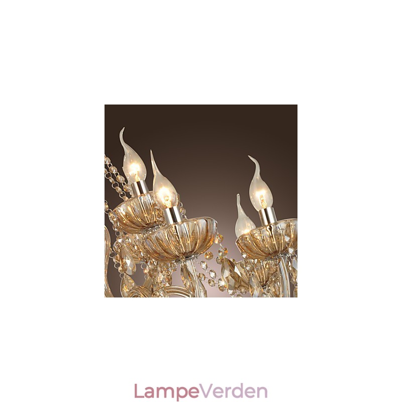 Lysekrone Krystal Luksus Moderne 2 Etager Living 12 Lights