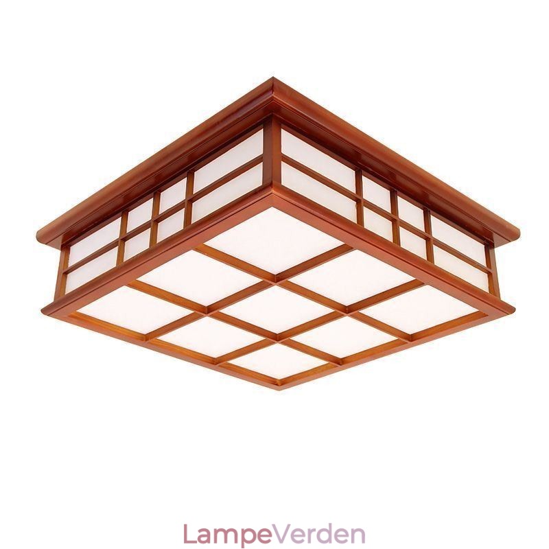 Loftslampe i retrostil, indbygget træ