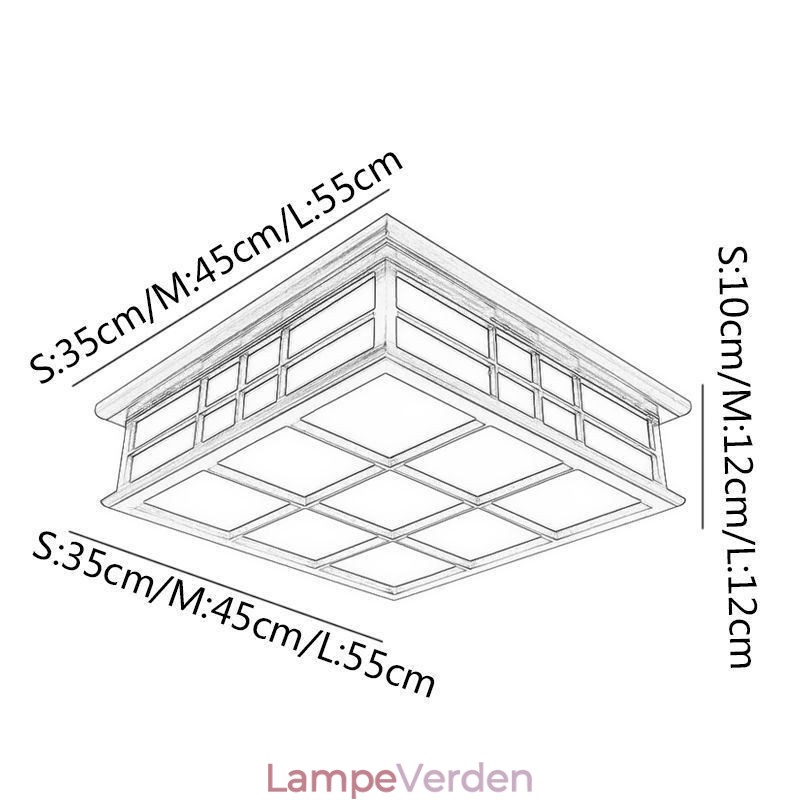 Loftslampe i retrostil, indbygget træ