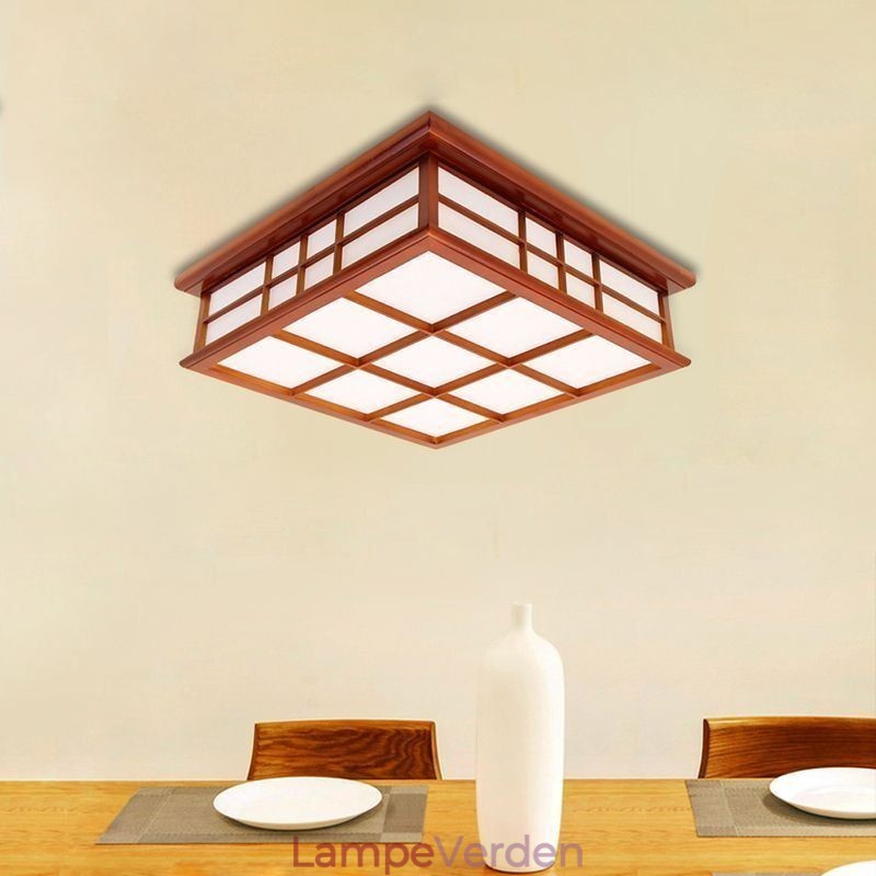 Loftslampe i retrostil, indbygget træ