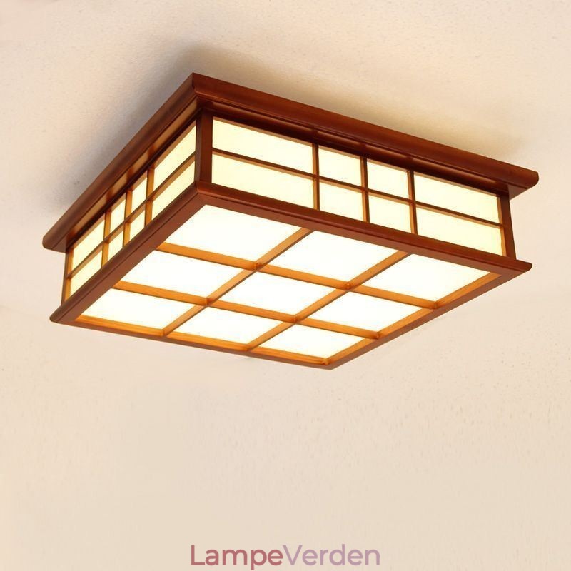 Loftslampe i retrostil, indbygget træ