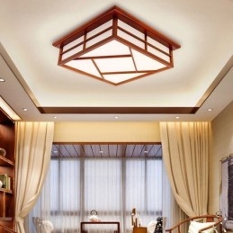 Loftslampe i retrostil Firkantet indbygningsmontering