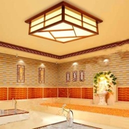 Loftslampe i retrostil Firkantet indbygningsmontering