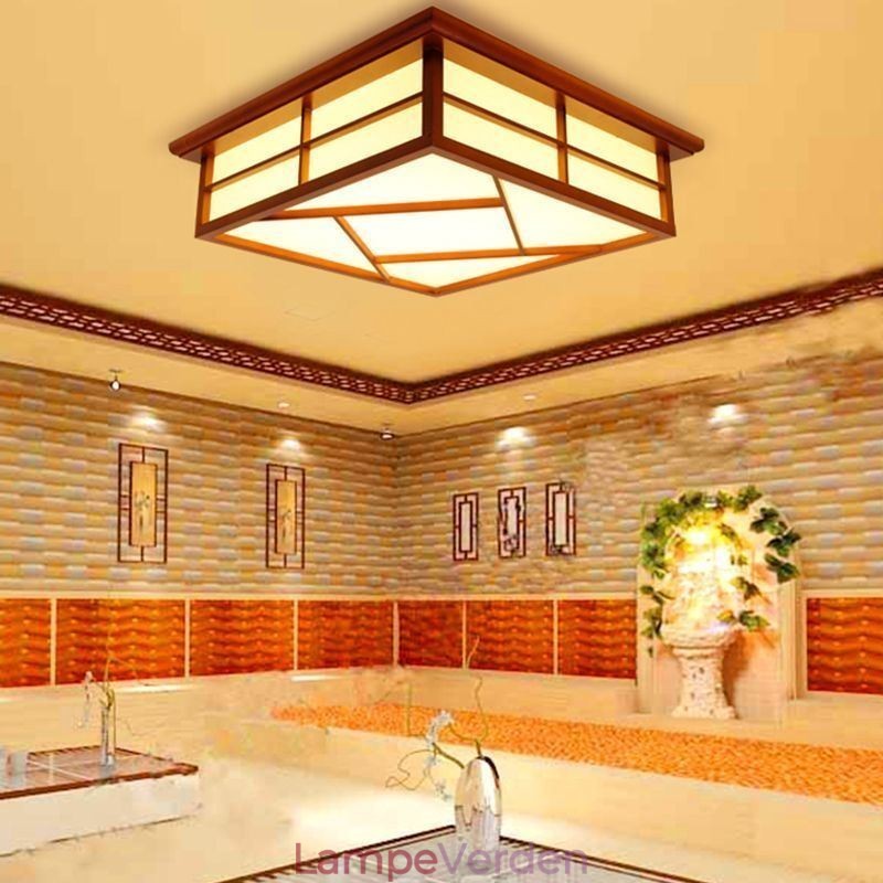 Loftslampe i retrostil Firkantet indbygningsmontering