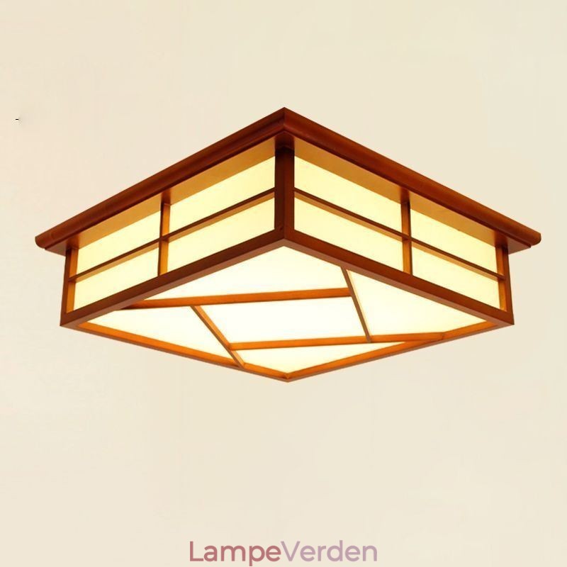 Loftslampe i retrostil Firkantet indbygningsmontering