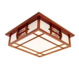 Retro træ forsænket firkantet loftslampe