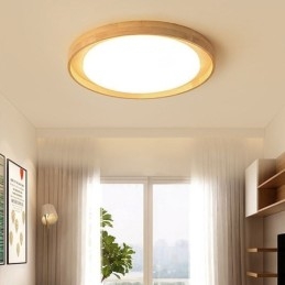 Moderne Loftslampe Træ Akryl Rund Loftslampe