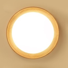 Moderne Loftslampe Træ Akryl Rund Loftslampe