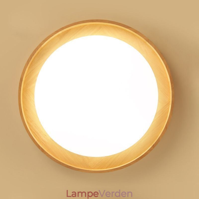 Moderne Loftslampe Træ Akryl Rund Loftslampe