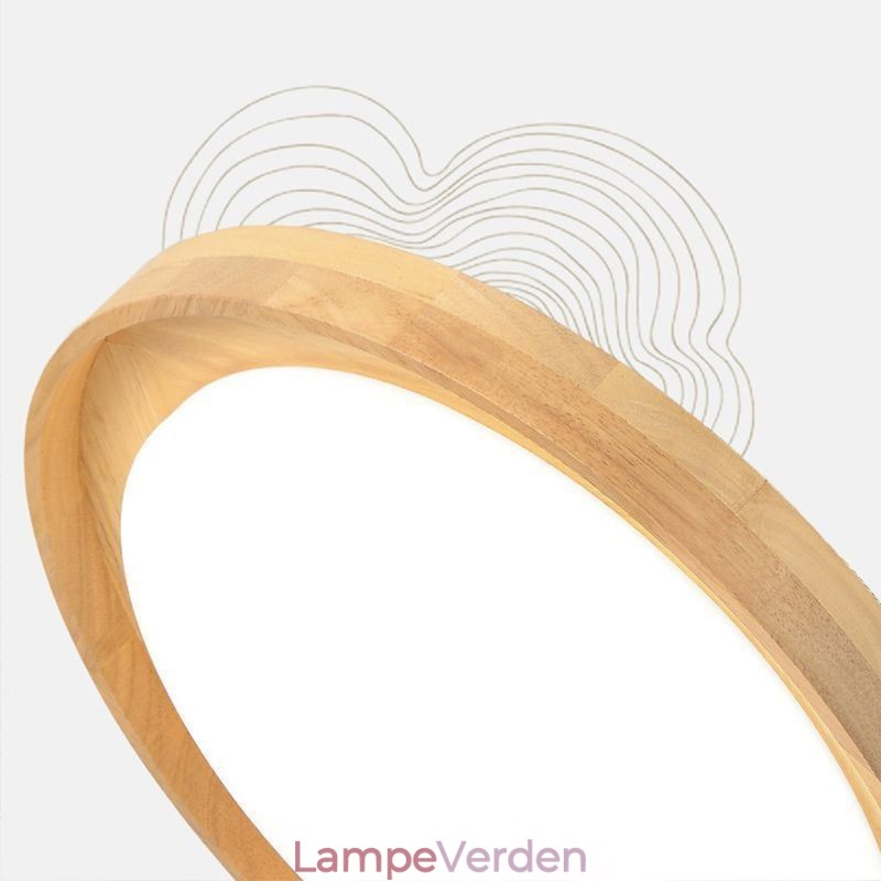 Moderne Loftslampe Træ Akryl Rund Loftslampe
