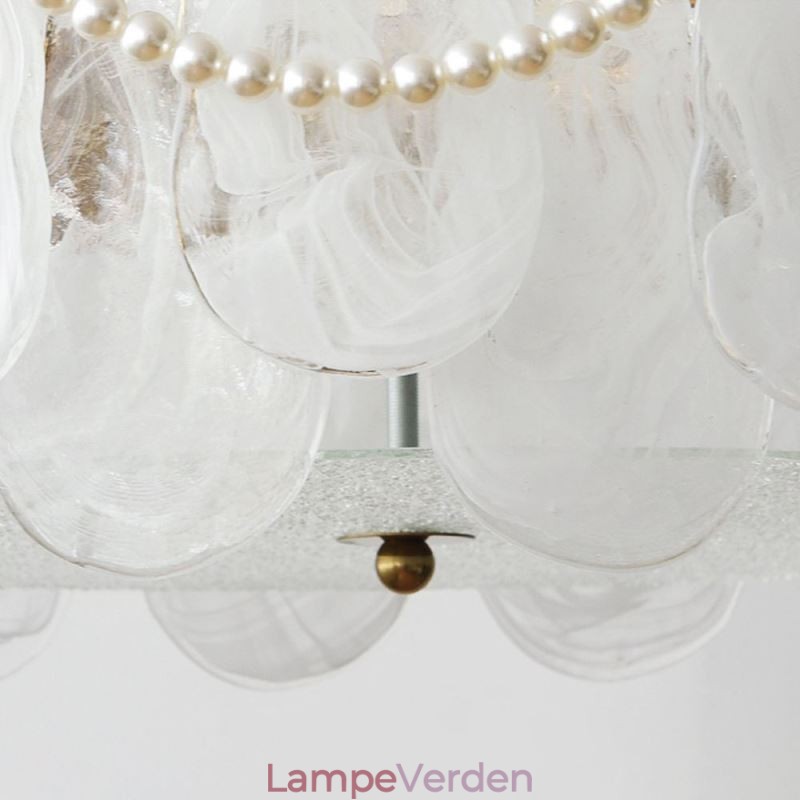 Europæisk jernloftslampe Elegant glasloftslampe