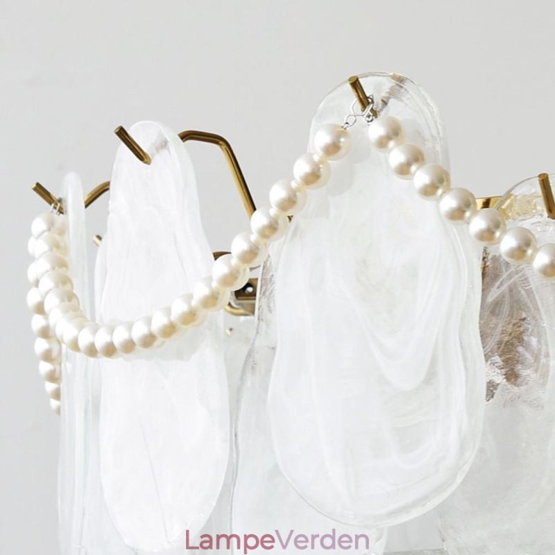 Europæisk jernloftslampe Elegant glasloftslampe