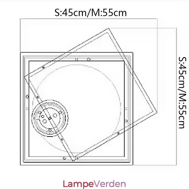 Moderne Loftslampe Firkantet Geometrisk akryl Loftslampe