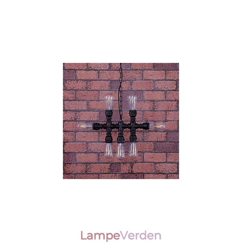 Vintage maleri metal lysekrone