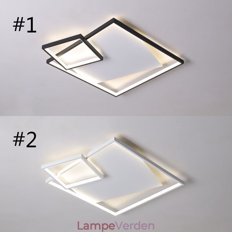 Moderne Loftslampe Firkantet Indendørs Smart Belysningsarmaturer