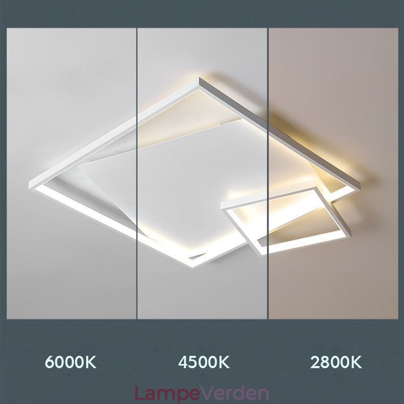 Moderne Loftslampe Firkantet Indendørs Smart Belysningsarmaturer