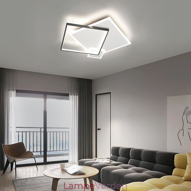 Moderne loftslampe Geometrisk firkantet loftslampe