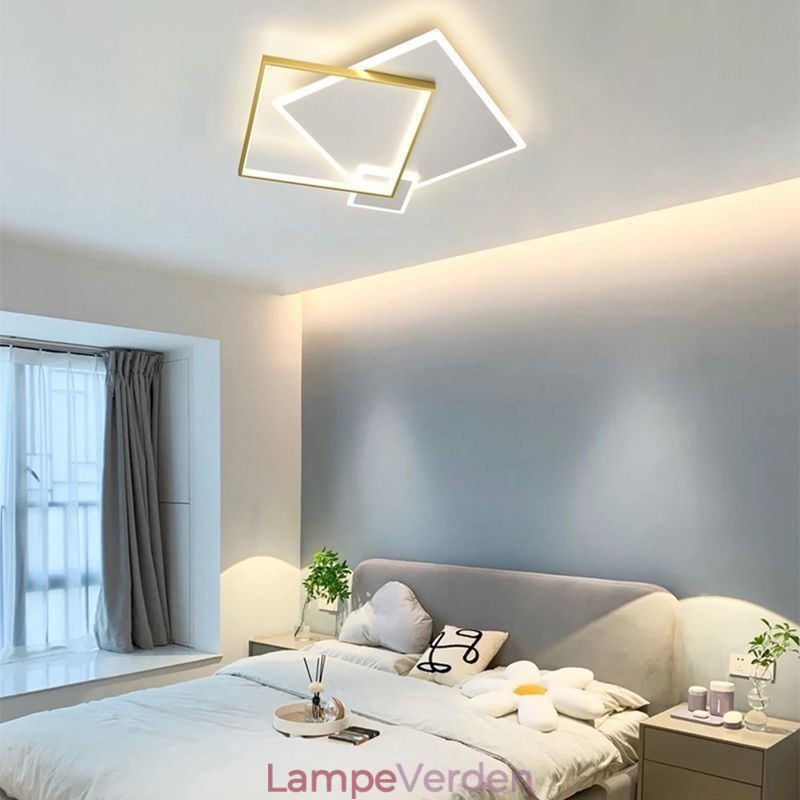 Moderne loftslampe Geometrisk firkantet loftslampe
