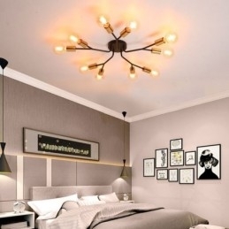 Moderne loftslampe sort vintage lysekrone