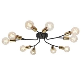 Moderne loftslampe sort vintage lysekrone