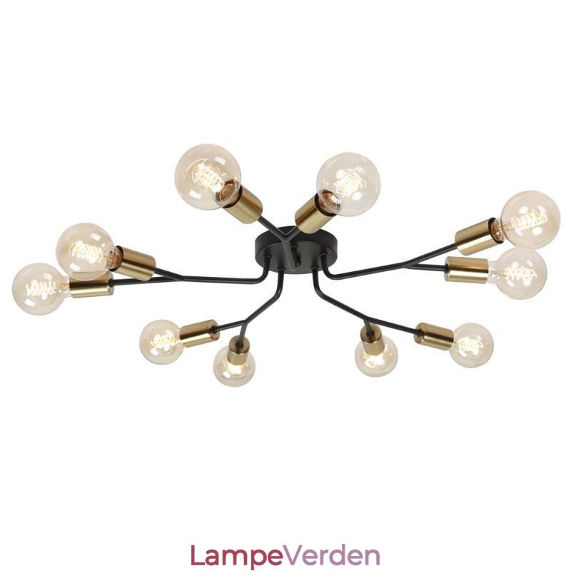 Moderne loftslampe sort vintage lysekrone