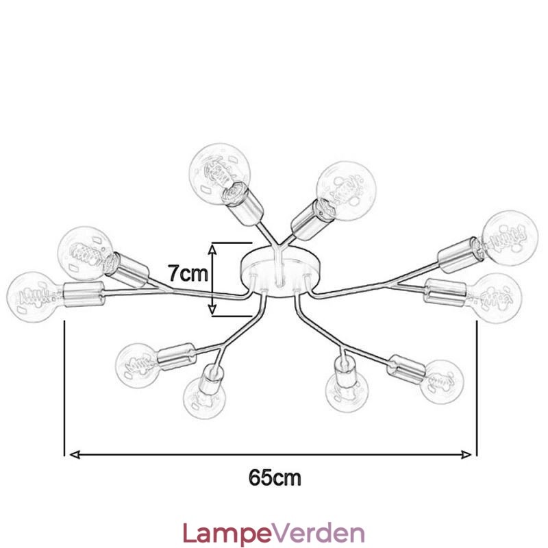 Moderne loftslampe sort vintage lysekrone