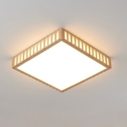 Japansk Loftslampe Firkantet Træ Loftslampe