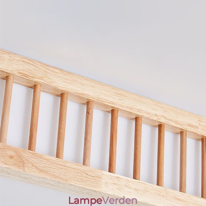 Japansk Loftslampe Firkantet Træ Loftslampe