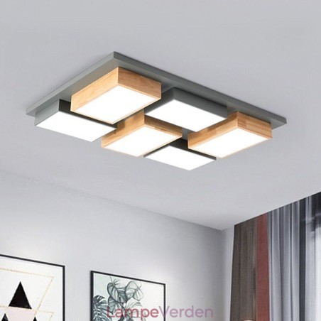 Moderne akryl loftslampe geometrisk træ loftslampe Moderne akryl loftslampe geometrisk træ loftslampe