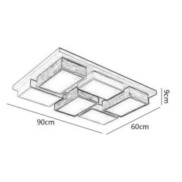 Moderne akryl loftslampe geometrisk træ loftslampe