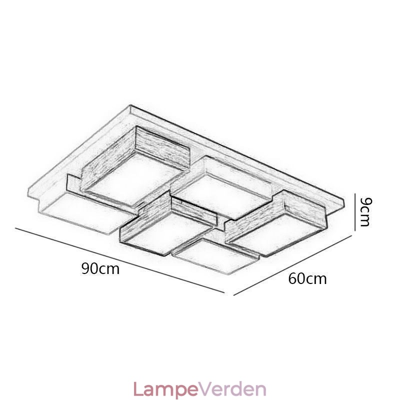 Moderne akryl loftslampe geometrisk træ loftslampe