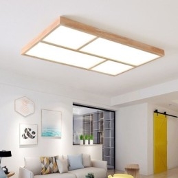 Moderne loftslampe minimalistisk træstil flush-mount loftslampe