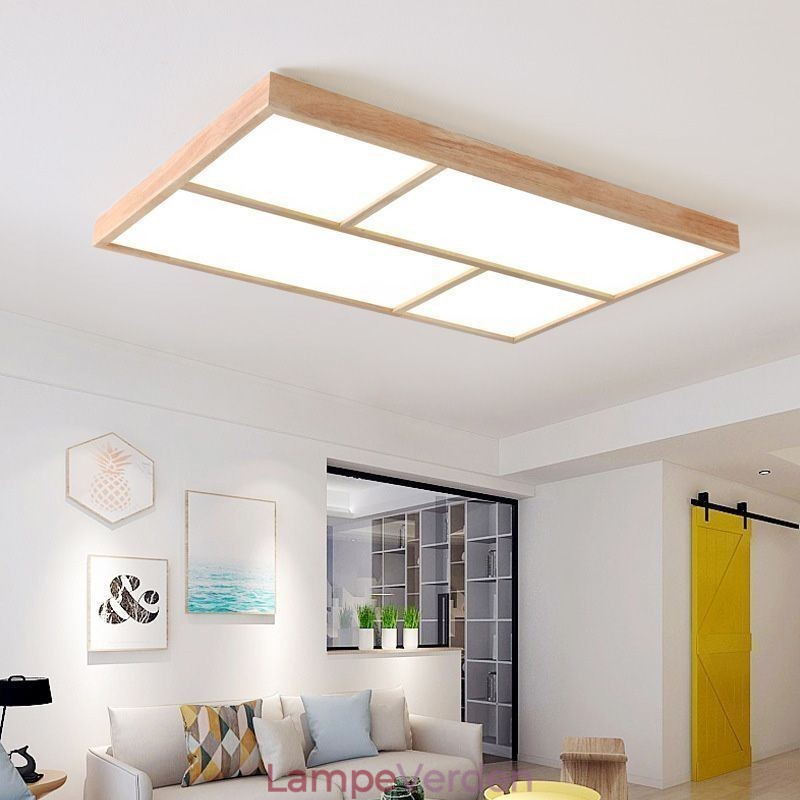 Moderne loftslampe minimalistisk træstil flush-mount loftslampe