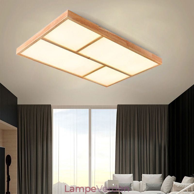 Moderne loftslampe minimalistisk træstil flush-mount loftslampe