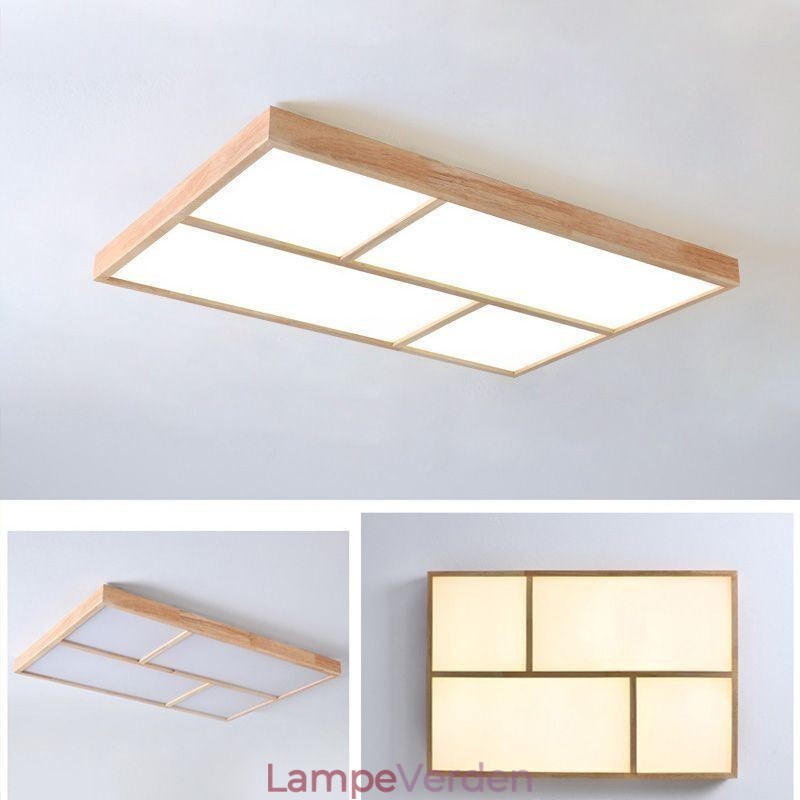 Moderne loftslampe minimalistisk træstil flush-mount loftslampe