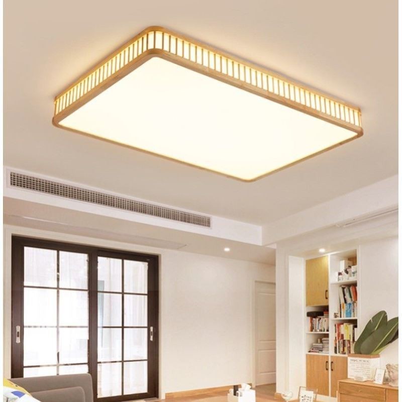 Japansk akryl loftslampe rektangulært gummi træ loftslampe