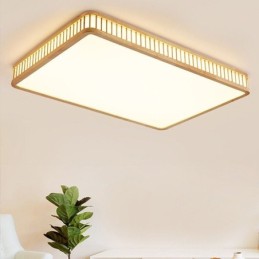 Japansk akryl loftslampe rektangulært gummi træ loftslampe