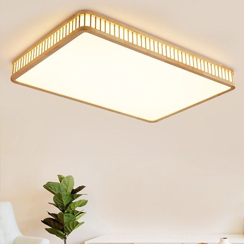 Japansk akryl loftslampe rektangulært gummi træ loftslampe