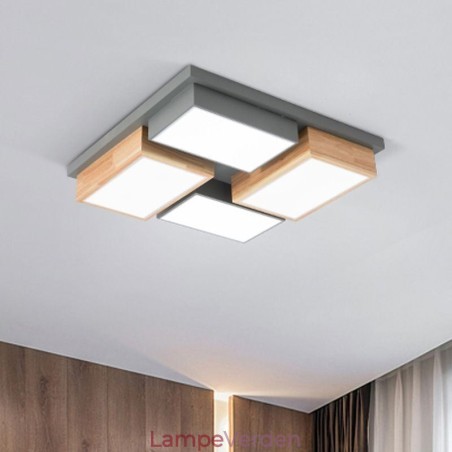 Moderne Loftslampe Geometrisk Træ Loftslampe Moderne Loftslampe Geometrisk Træ Loftslampe