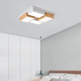 Moderne Loftslampe Geometrisk Træ Loftslampe